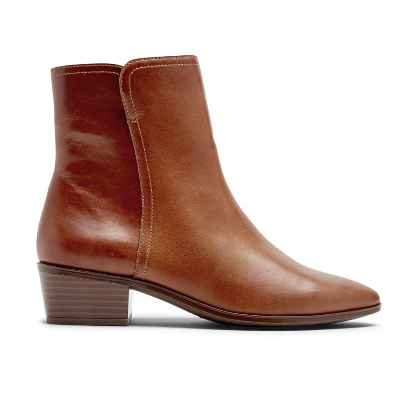 BOTA ROCKPORT FEMININA GEOVANA MID - COURO BRANCO À PROVA D'ÁGUA