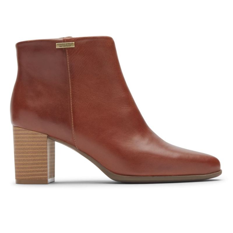 BOTINHA CAMDYN FEMININA ROCKPORT - COURO BRANCO IMPERMEÁVEL