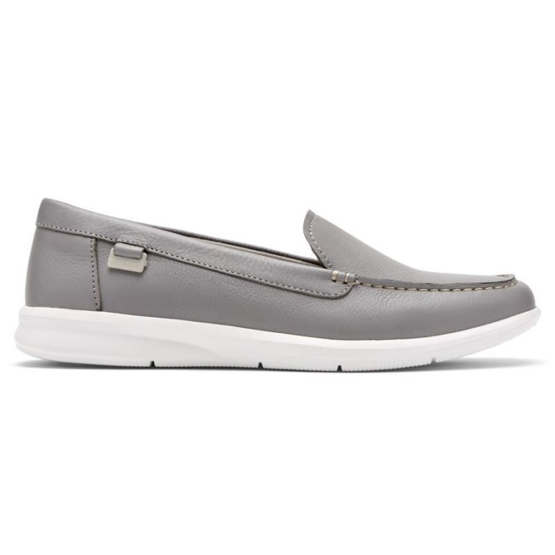 MOCASSINHO LAVÁVEL AYVA FEMININO ROCKPORT - COURO LAVÁVEL CINZA MESCLA