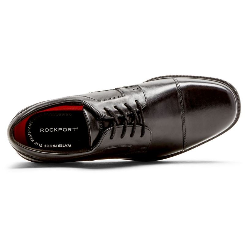 BOTA ROCKPORT TAYLOR MASCULINA BICO LISA IMPERMEÁVEL OXFORD - PRETA