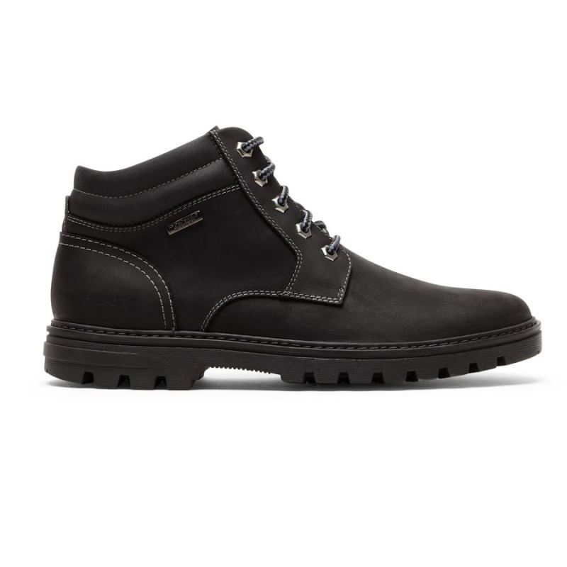 BOTA ROCKPORT MASCULINA WEATHER OR NOT - IMPERMEÁVEL - COURO PRETO/CAMURÇA