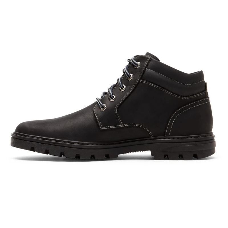 BOTA ROCKPORT MASCULINA WEATHER OR NOT - IMPERMEÁVEL - COURO PRETO/CAMURÇA