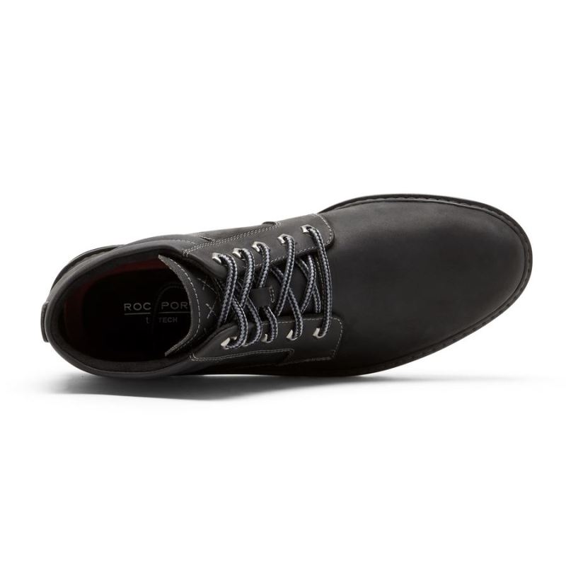 BOTA ROCKPORT MASCULINA WEATHER OR NOT - IMPERMEÁVEL - COURO PRETO/CAMURÇA