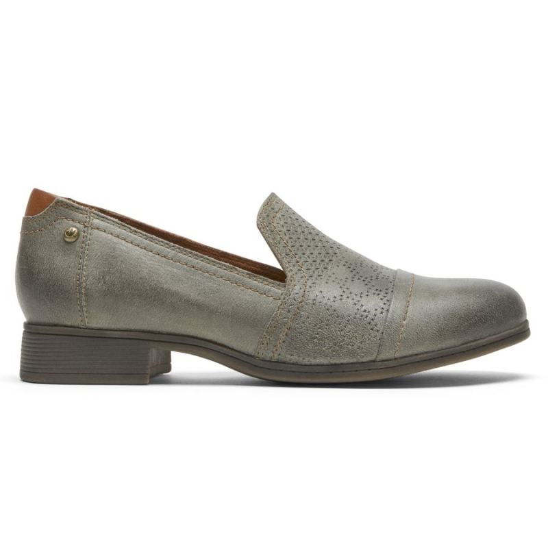 SANDÁLIA ROCKPORT COBB HILL CROSBIE SLIP-ON FEMININA - CINZA VERDE