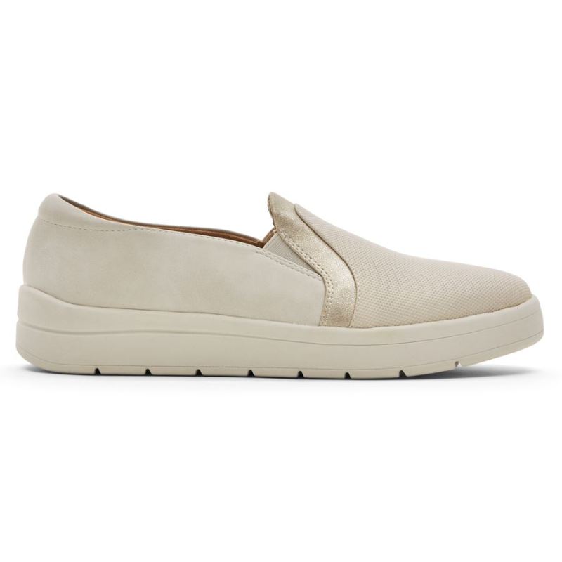 ROCKPORT TRUFLEX NAVYA SLIP-ON FEMININO - BAUNILHA/HÚMUS